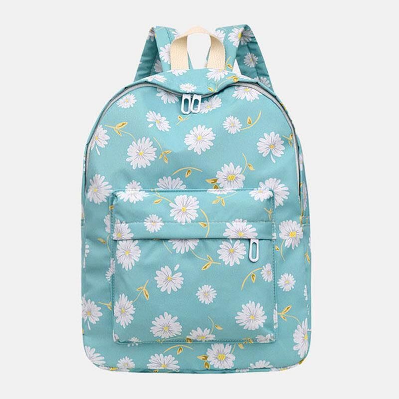 Femmes Nylon Daisy Casual Campus Sac À Dos Sac D'école