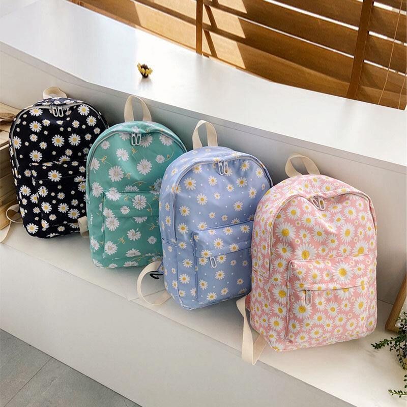 Femmes Nylon Daisy Casual Campus Sac À Dos Sac D'école