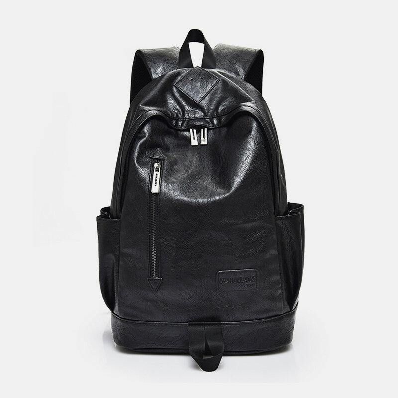 Hommes Faux Cuir Mode Casual 14 Pouces Ordinateur Portable Sac Cartable Voyage Sac À Dos