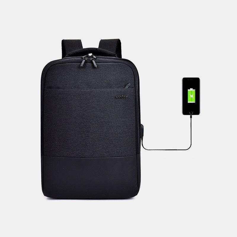 Hommes Nylon Usb Charge Casual Grande Capacité 15.6 Pouces Sac Pour Ordinateur Portable Voyage Sac À Dos