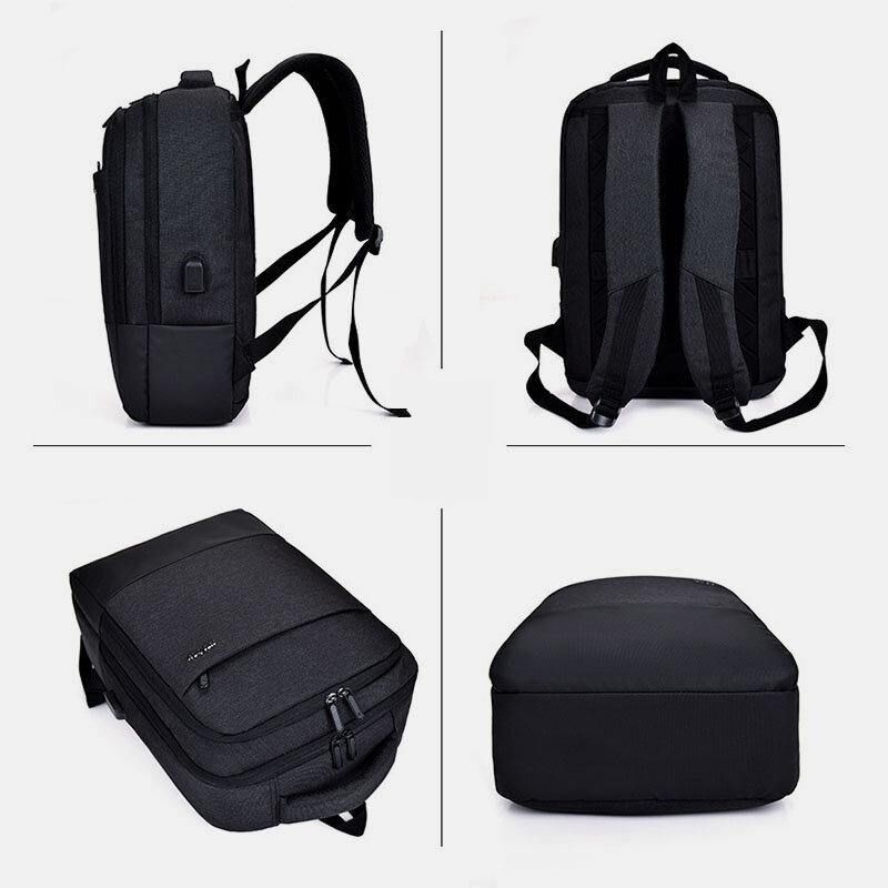 Hommes Nylon Usb Charge Casual Grande Capacité 15.6 Pouces Sac Pour Ordinateur Portable Voyage Sac À Dos