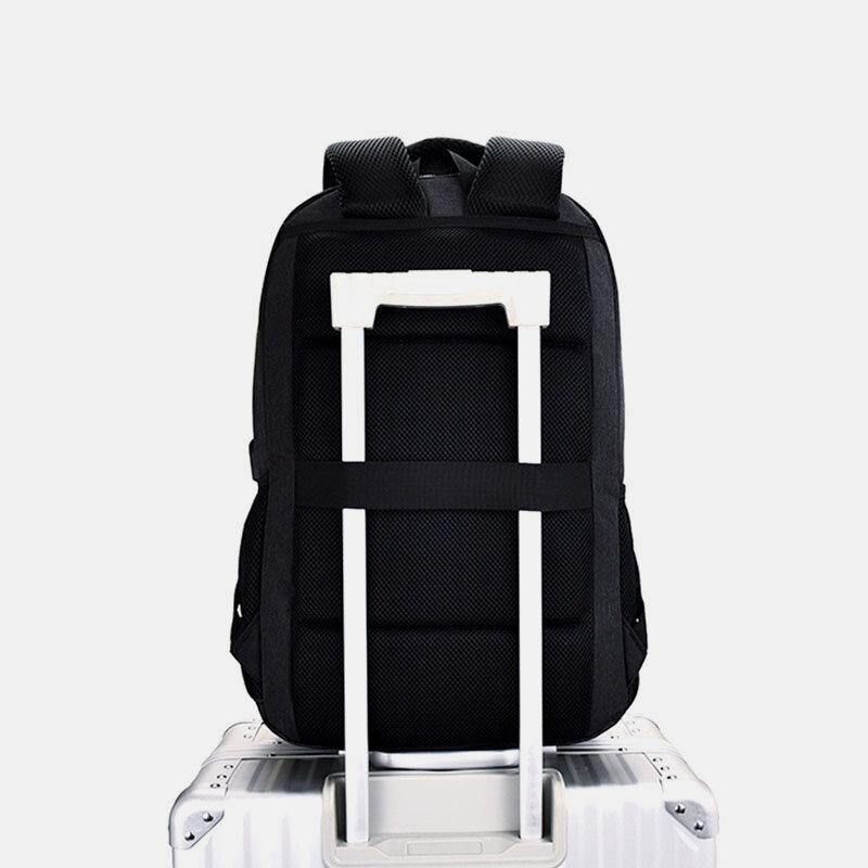 Hommes Nylon Usb Charge Étanche Grande Capacité 15.6 Pouces Sac Pour Ordinateur Portable Sac À Dos De Voyage