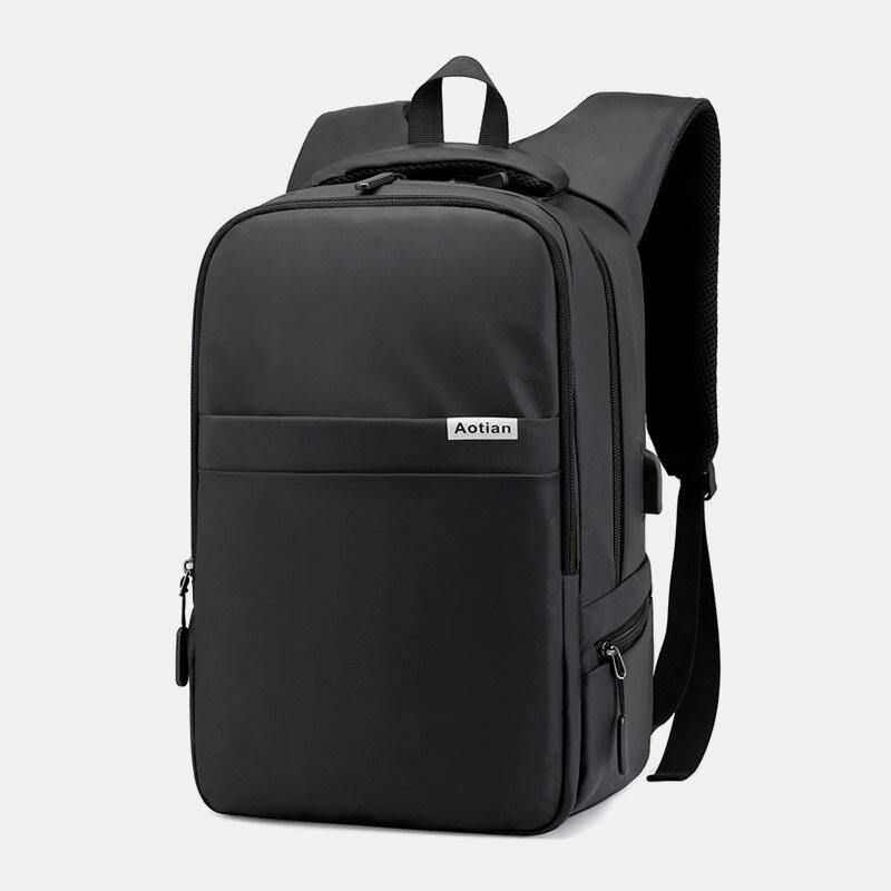 Hommes Usb Chargeant En Plein Air En Nylon Voyage Étanche Grande Capacité 13 Pouces Sac Pour Ordinateur Portable Sac De Voyage Sac À Dos