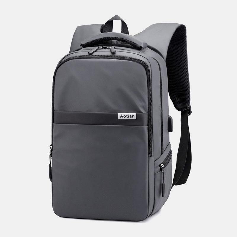 Hommes Usb Chargeant En Plein Air En Nylon Voyage Étanche Grande Capacité 13 Pouces Sac Pour Ordinateur Portable Sac De Voyage Sac À Dos