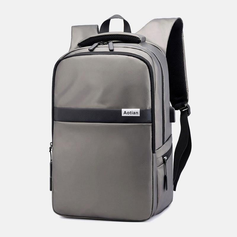 Hommes Usb Chargeant En Plein Air En Nylon Voyage Étanche Grande Capacité 13 Pouces Sac Pour Ordinateur Portable Sac De Voyage Sac À Dos