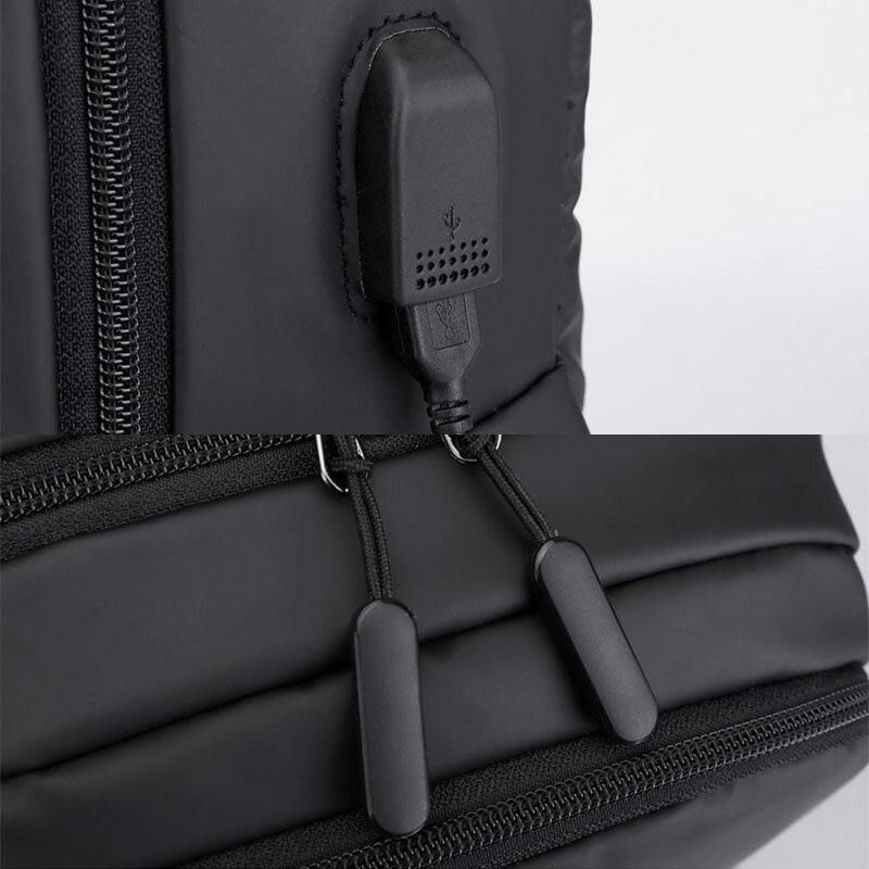 Hommes Usb Chargeant En Plein Air En Nylon Voyage Étanche Grande Capacité 13 Pouces Sac Pour Ordinateur Portable Sac De Voyage Sac À Dos