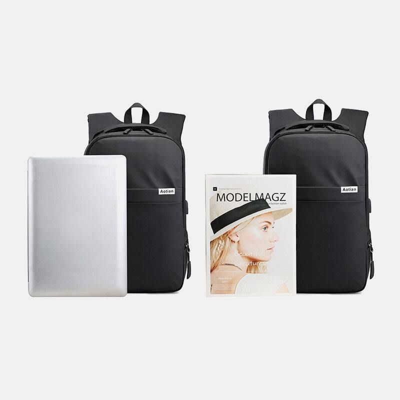 Hommes Usb Chargeant En Plein Air En Nylon Voyage Étanche Grande Capacité 13 Pouces Sac Pour Ordinateur Portable Sac De Voyage Sac À Dos