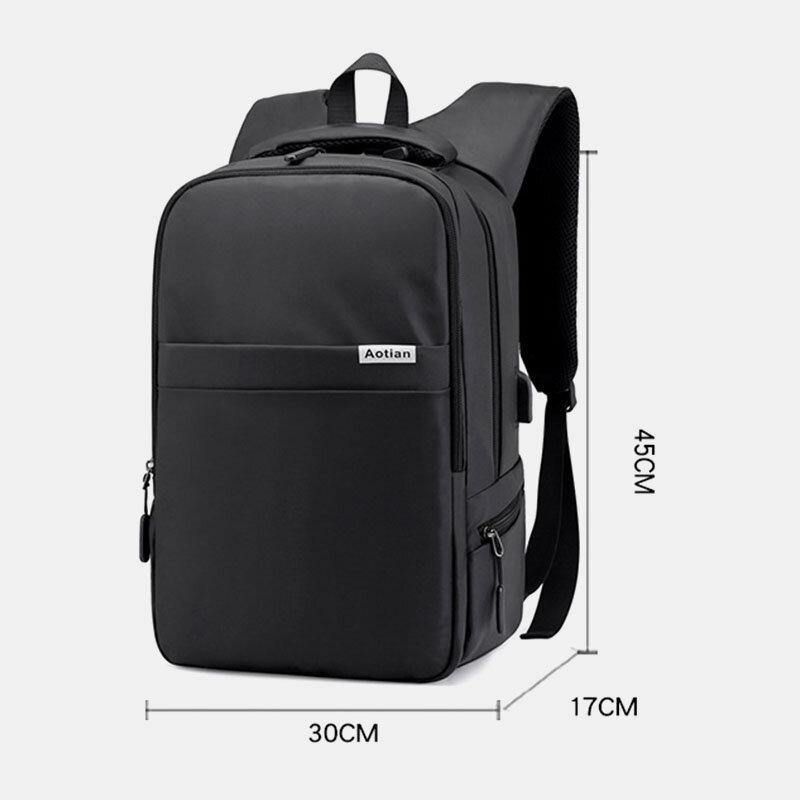 Hommes Usb Chargeant En Plein Air En Nylon Voyage Étanche Grande Capacité 13 Pouces Sac Pour Ordinateur Portable Sac De Voyage Sac À Dos