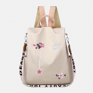 Sac À Dos Antivol Ethnique Imperméable À L'eau Avec Broderie Oxford Multi-port Pour Femmes