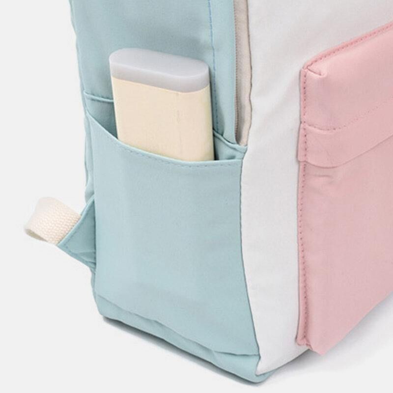 Sac À Dos Grande Capacité Anti-vol En Patchwork Imperméable Pour Femme