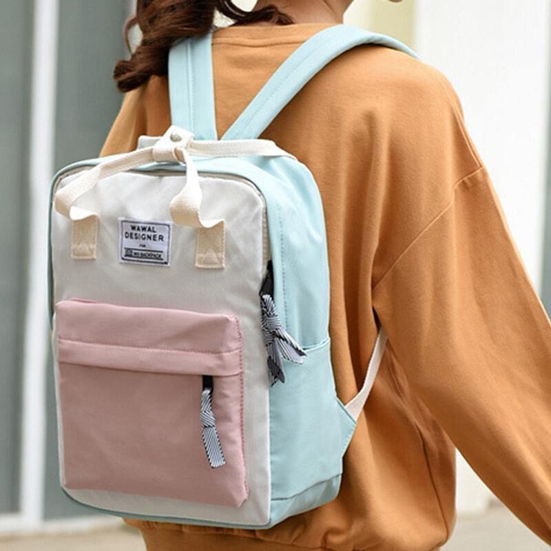 Sac À Dos Grande Capacité Anti-vol En Patchwork Imperméable Pour Femme