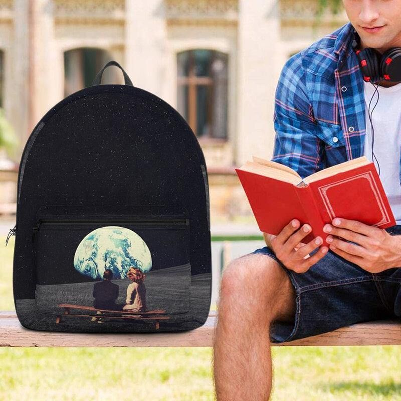 Unisexe Oxford Environmental Protection Space Planets Earth And Moon Print School Bag Backpack