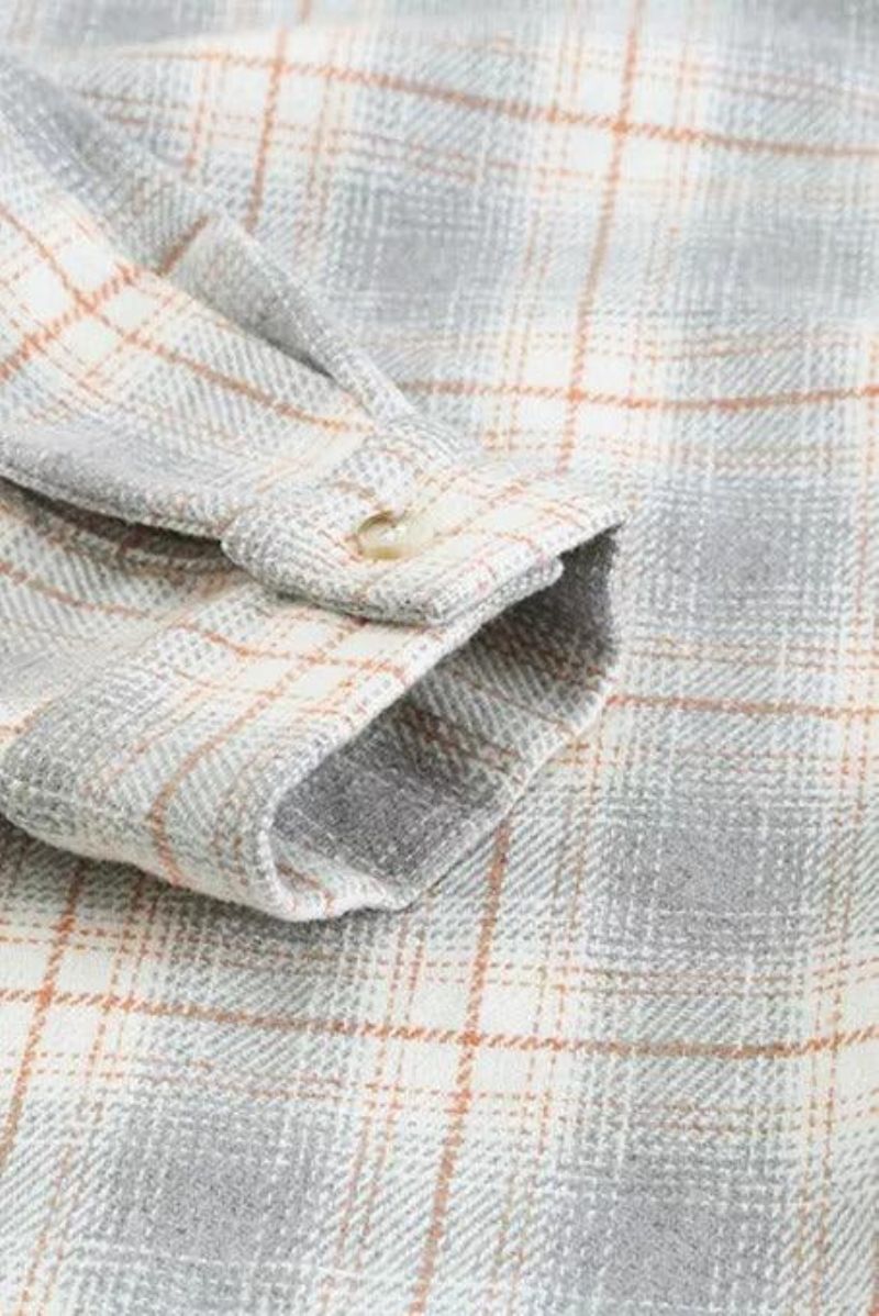 Chemise Boutonnée À Carreaux À Plis Creux