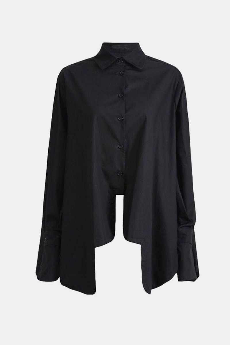 Chemise Boutonnée À Ourlet Irrégulier