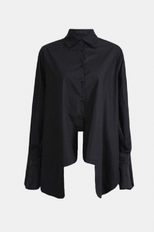 Chemise Boutonnée À Ourlet Irrégulier