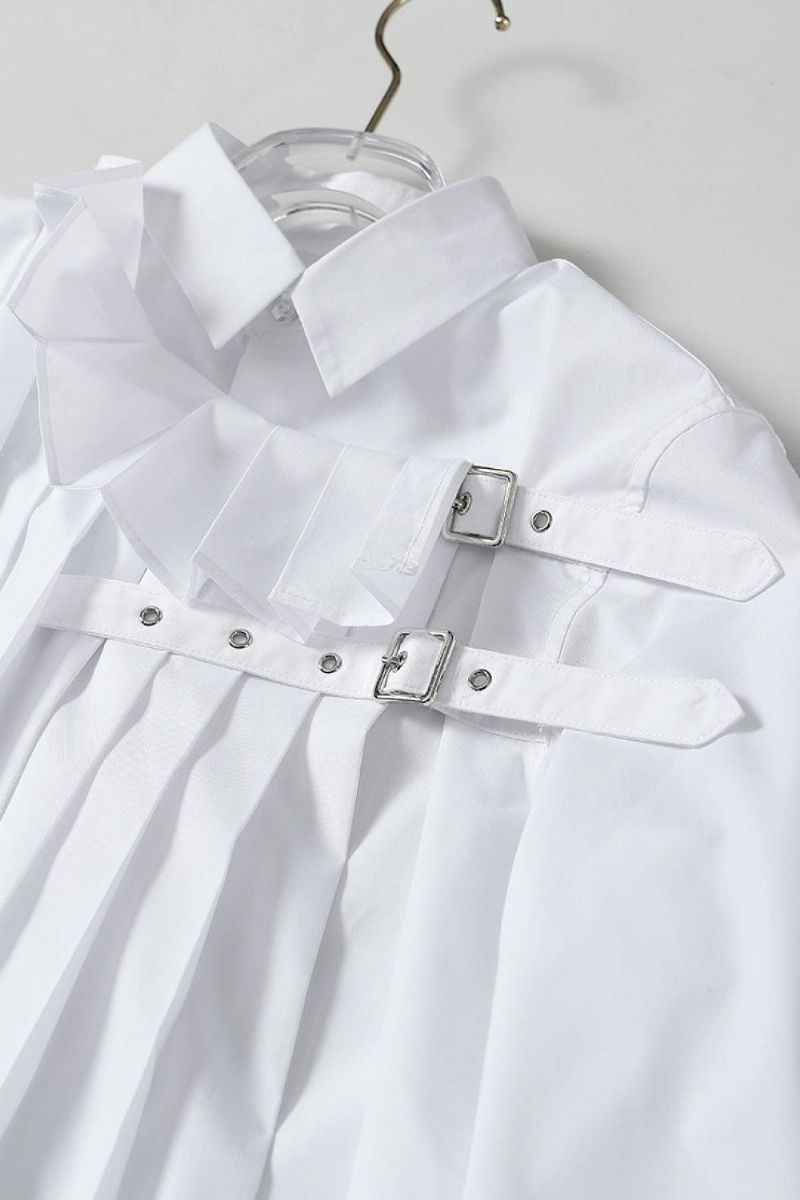 Chemise Boutonnée Plissée À L'avant