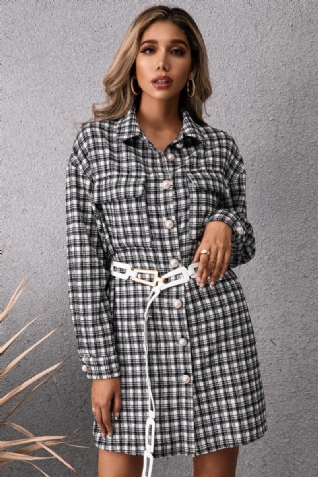 Robe Chemise Boutonnée À Carreaux