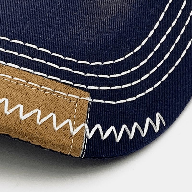 Casquette De Baseball Unisexe Patch Coton Lavé Lettre Broderie Casquette Ajustée Chapeau Réglable