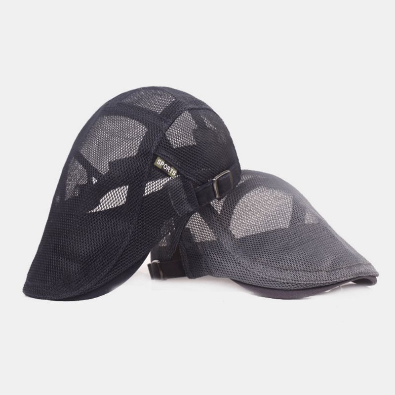 Casquette Béret Unisexe Pleine Maille Été Cool Suncreen Casquette Plate Respirante Ivy Cap Driver Hat