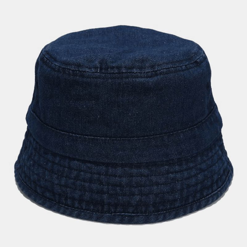 Chapeau De Seau Unisexe En Denim Avec Trous Cassés Fait À L'ancienne