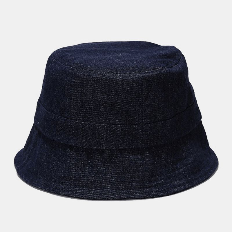 Chapeau De Seau Unisexe En Denim Avec Trous Cassés Fait À L'ancienne