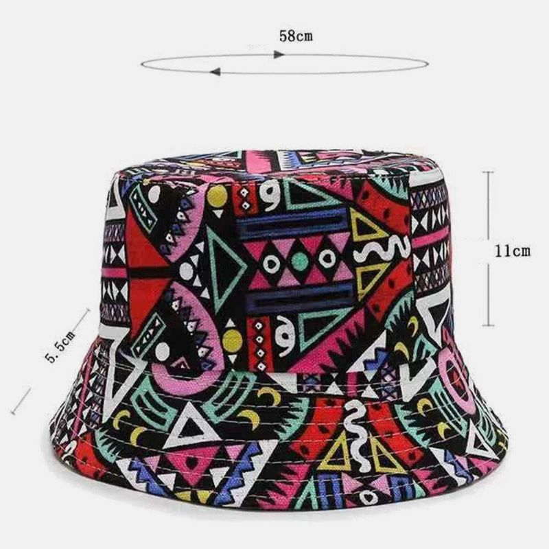 Chapeau Seau Unisexe En Toile Colorée À Motif Floral Décontracté