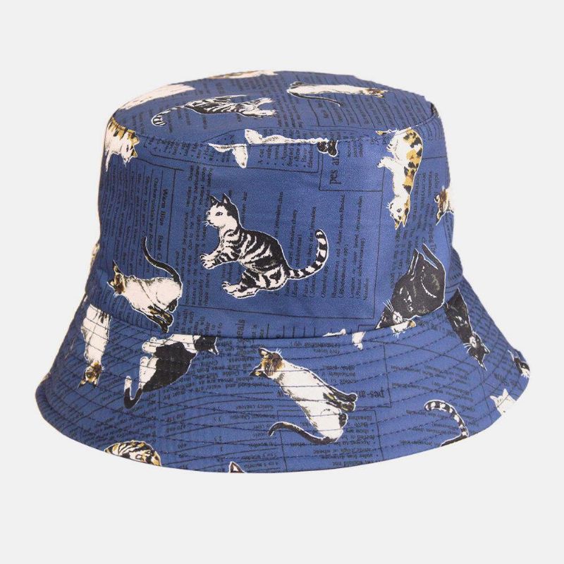 Chapeau De Seau De Voyage Doux Pour Femmes Et Hommes En Coton Double Face Avec Lettres Et Peinture