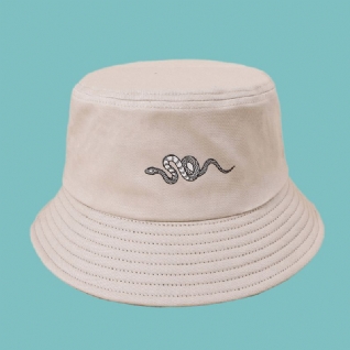 Chapeau De Soleil Imprimé Motif Serpent Unisexe Coton Simple Polyvalent Chapeau Seau De Protection Solaire