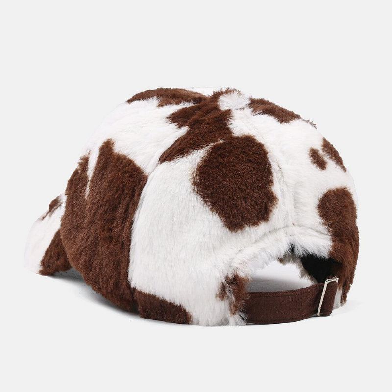 Femmes En Peluche Vache Motif Chaud Mode Personnalité Pare-soleil Chapeau De Baseball