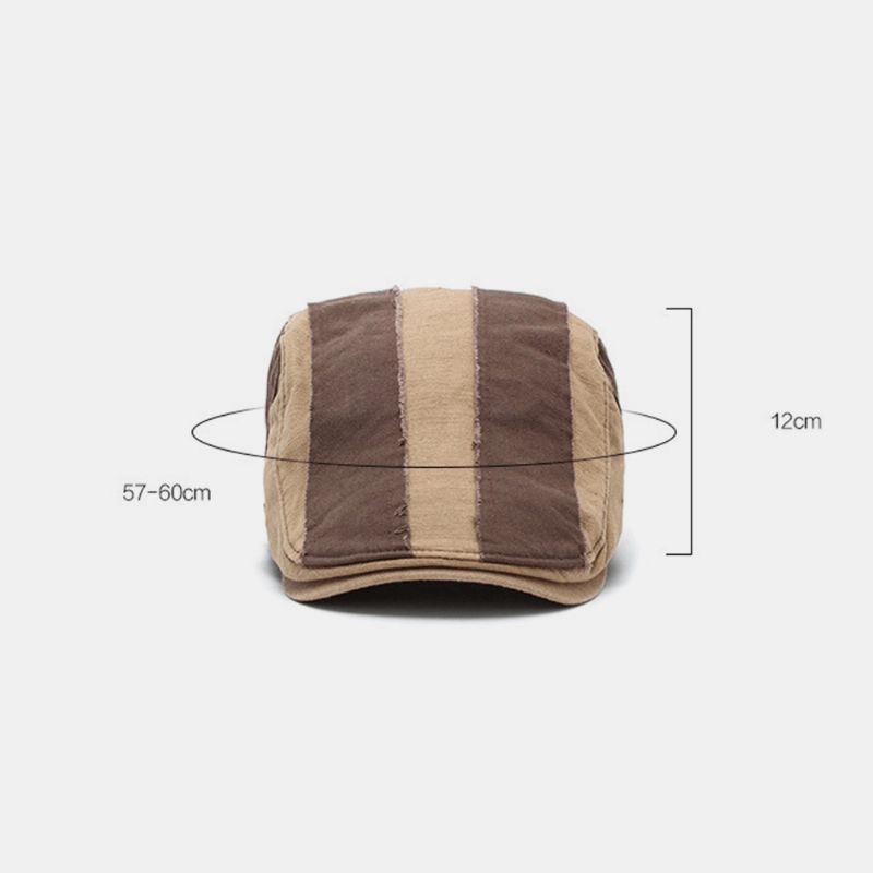 Hommes Make-old Patchwork Flat Hat British Retro Simple Newsboy Hat Ivy Cap Forward Cap Beret Cap