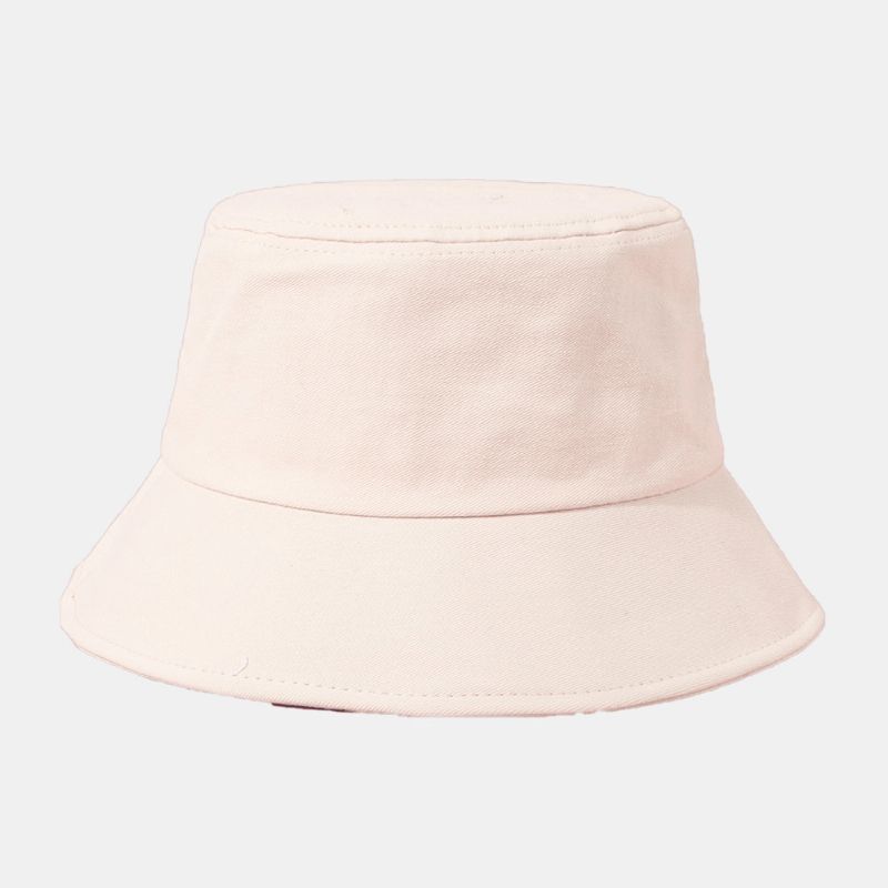 Unisexe Coton Couleur Unie Seau Chapeau Lettres Dessin Animé Chat Broderie Simple Été Voyage Plage Chapeau