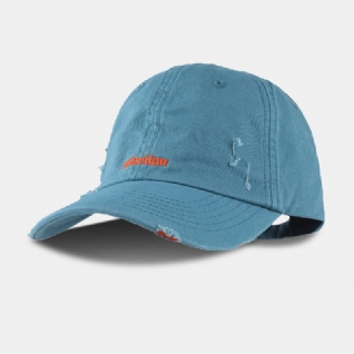 Unisexe Lettre Broderie Casquette De Baseball Coton Solide Couleur Mode All-match Relaxed Cap Réglable