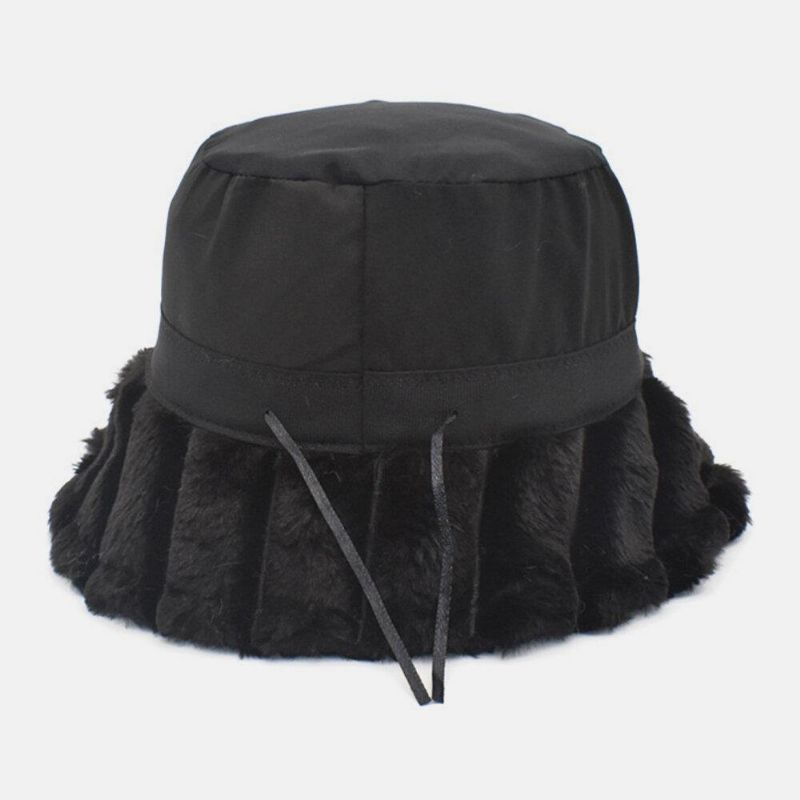 Unsiex Cotton Warm Soft Outdoor Casual All-match Solid Color Bucket Hat