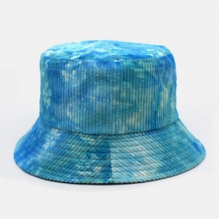 Unsiex Double Face Tie-dye Velours Côtelé Et Coton Chaud Doux Extérieur Décontracté Tout-allumette Chapeau