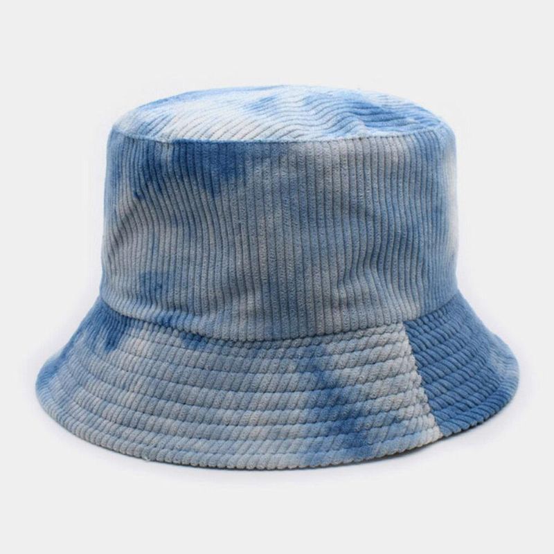 Unsiex Double Face Tie-dye Velours Côtelé Et Coton Chaud Doux Extérieur Décontracté Tout-allumette Chapeau