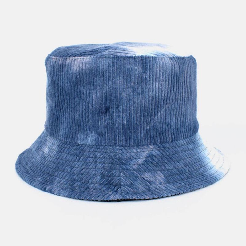 Unsiex Double Face Tie-dye Velours Côtelé Et Coton Chaud Doux Extérieur Décontracté Tout-allumette Chapeau