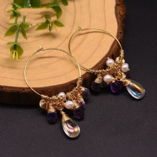 Boucles D'oreilles En Cristal Tchèque Perle