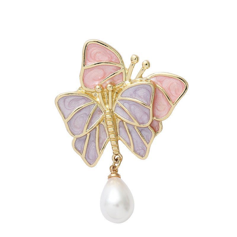 Boucles D'oreilles Perle Papillon Simple Alliage Perle Papillon