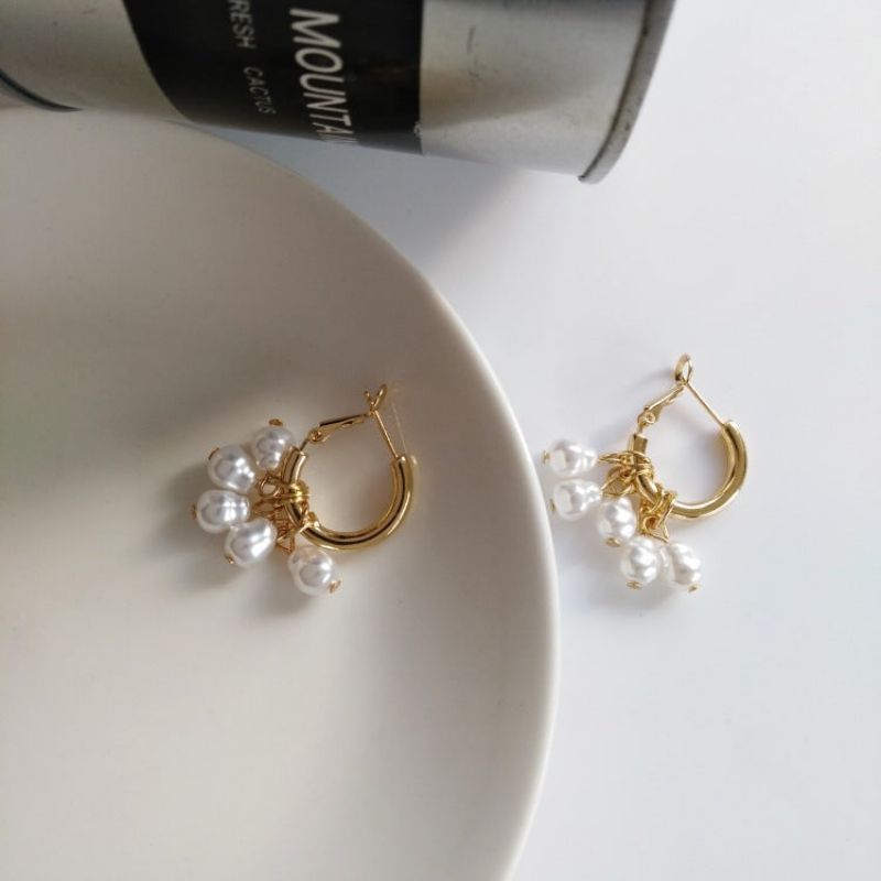 Boucles D'oreilles Pompons Perles Boucles D'oreilles Simples