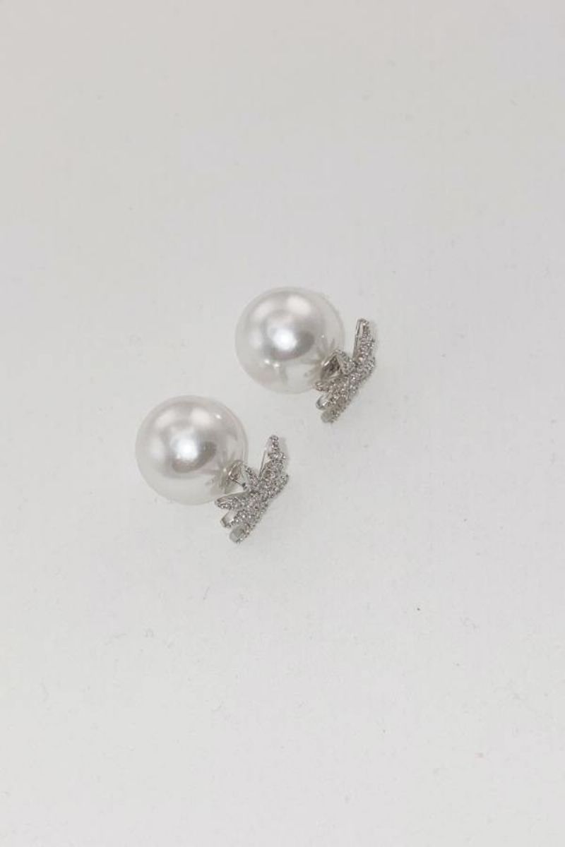 Boucles D'oreilles Tige Étoile Perle D'imitation