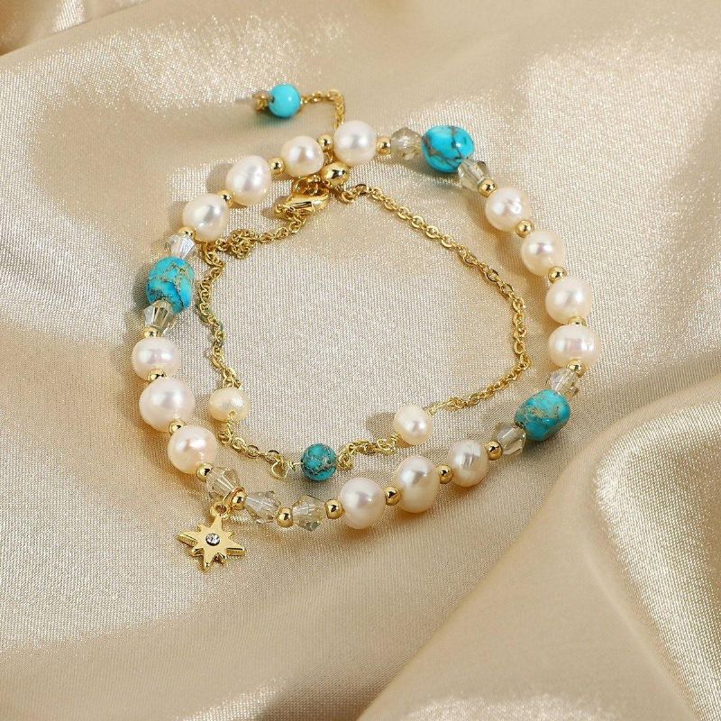 Bracelet Perle Jaspe Perle D'eau Douce