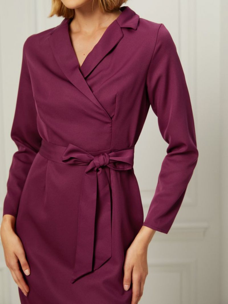 Robe Formelle De Travail Élégante Coupe Ajustée À Revers