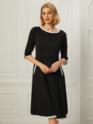 Robe Mi-longue Élégante Coupe Classique Unie