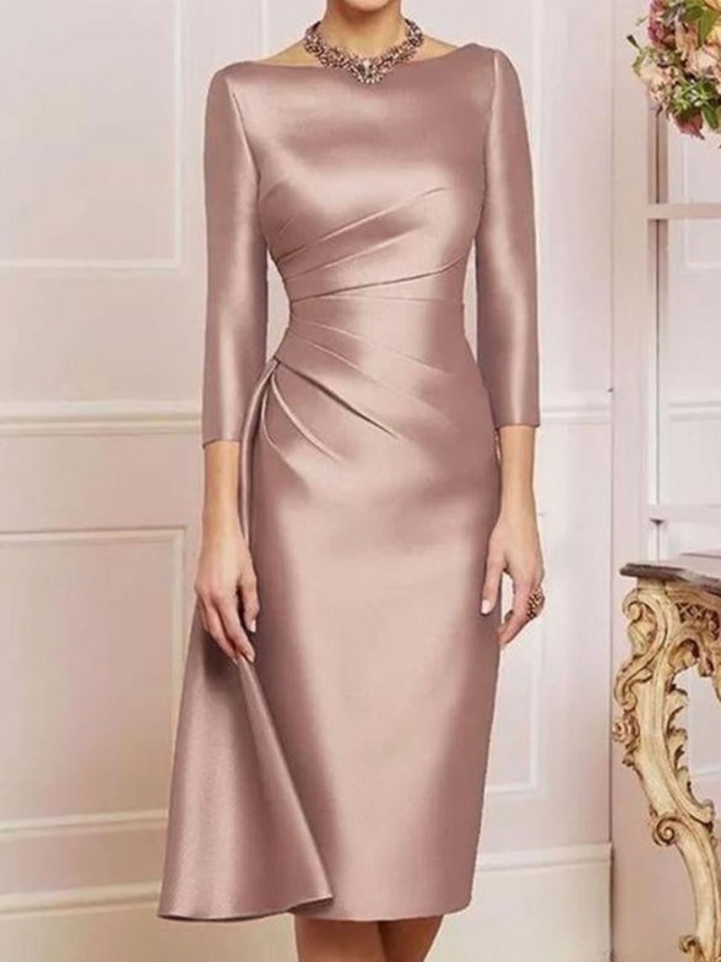 Robe De Soirée Élégante En Satin À Encolure Bateau