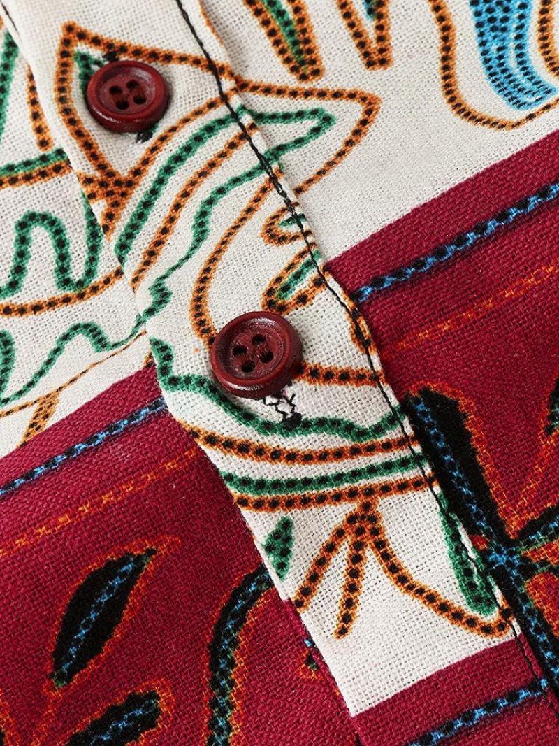 Chemises Henley De Vacances À Motif Tribal Décontractées Pour Hommes