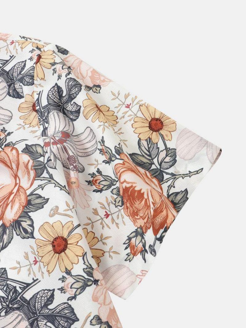 Chemises Patchwork À Imprimé Floral Uni Pour Hommes