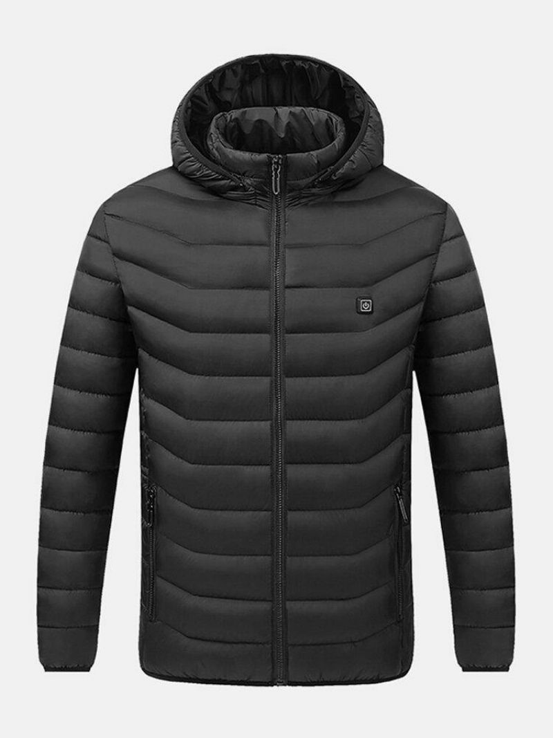 Manteau Thermique À Capuche Détachable Avec Prise Usb Chaude Pour Hommes