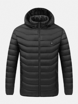 Manteau Thermique À Capuche Détachable Avec Prise Usb Chaude Pour Hommes