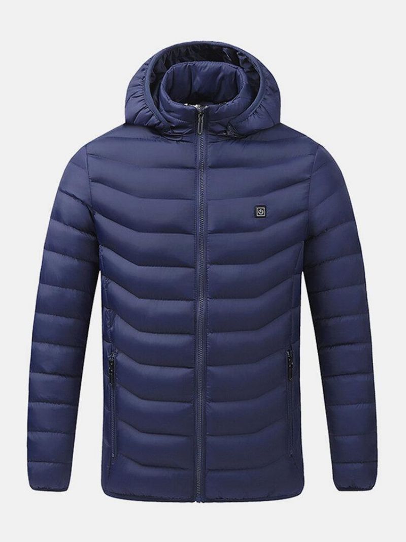 Manteau Thermique À Capuche Détachable Avec Prise Usb Chaude Pour Hommes