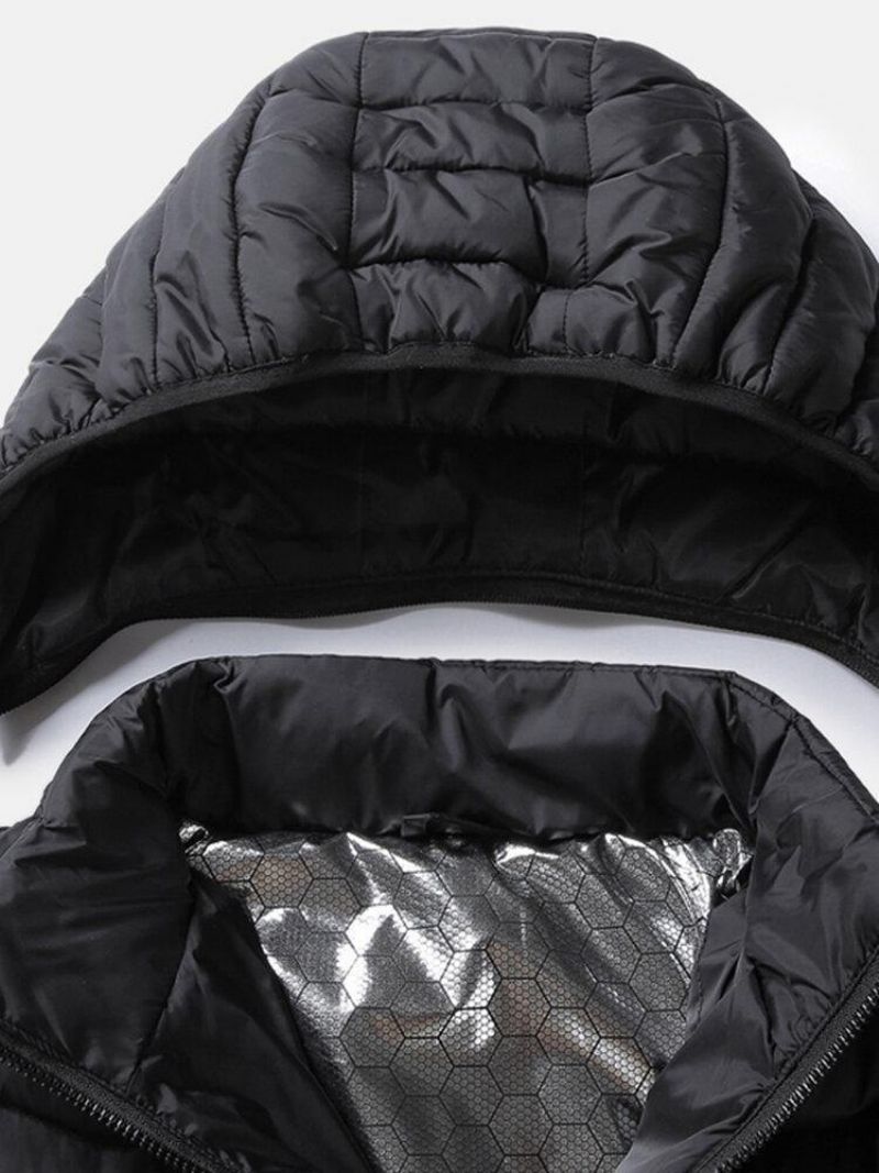 Manteau Thermique À Capuche Détachable Avec Prise Usb Chaude Pour Hommes